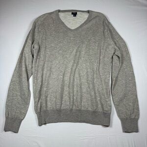 J. Crew Light Gray V-Neck Sweater